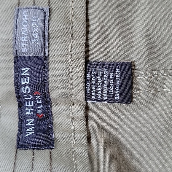 Men's Van Heusen Flex Khaki Straight Leg Pants Size 34W x 29L EUC - Picture 4 of 12